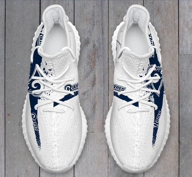 Los Angeles Rams Yeezys Boost 350V2 Yeezy Shoes Sneakers, Custom Yeezy Boost, Hypebeast Shoes, Custom Shoes, Custom Sneaker