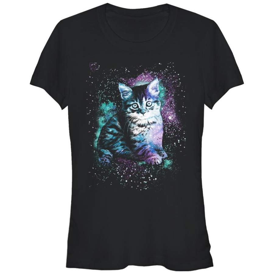 Lost Gods Junior’s Star Kitten  T Shirt Black