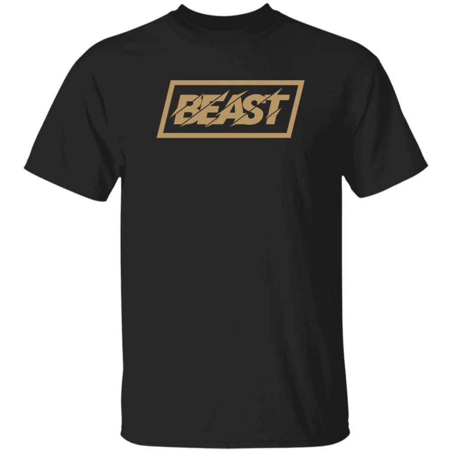 Mrbeast merch Mr beast gold beast logo champion tee shirt black ...