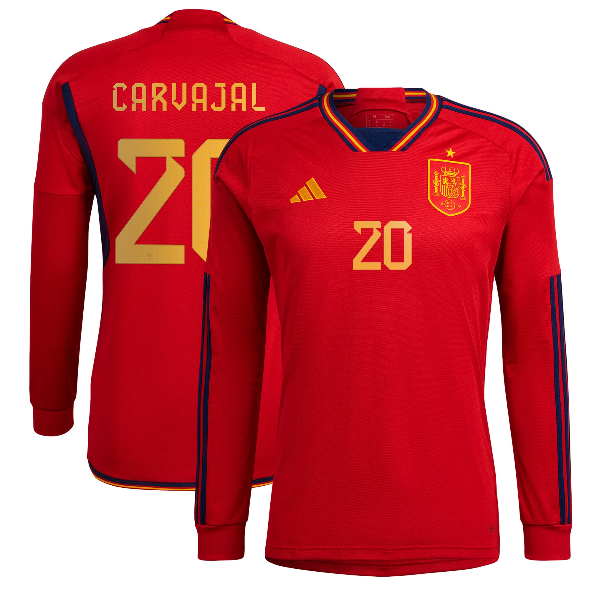 Daniel Carvajal Spain National Team 2022/23 Home Long Sleeve Replica Jersey – Red