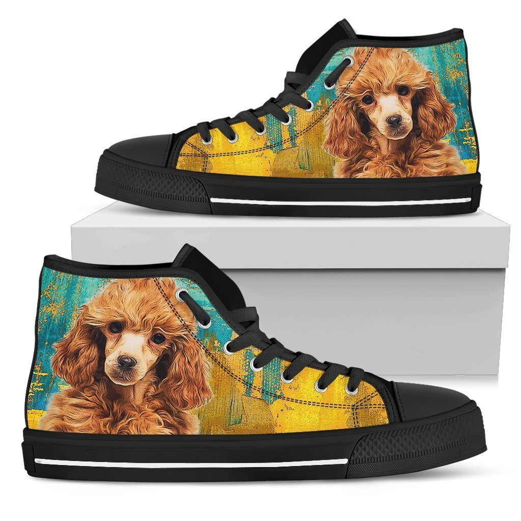 Poodle Dog Sneakers Colorful High Top Shoes