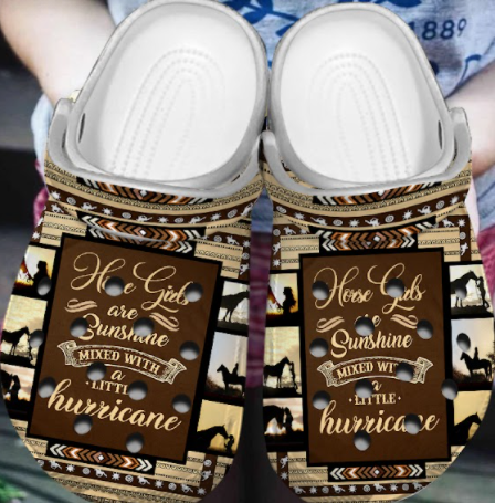 Horse Personalized Clog, Custom Name, Text, Color, Number Fashion Style For Women, Men, Kid, Print 3D Horse Girls Are Sunshine