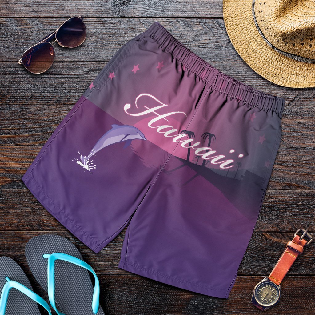 Hawaiian Dolphin Violet Polynesian Men’S Shorts