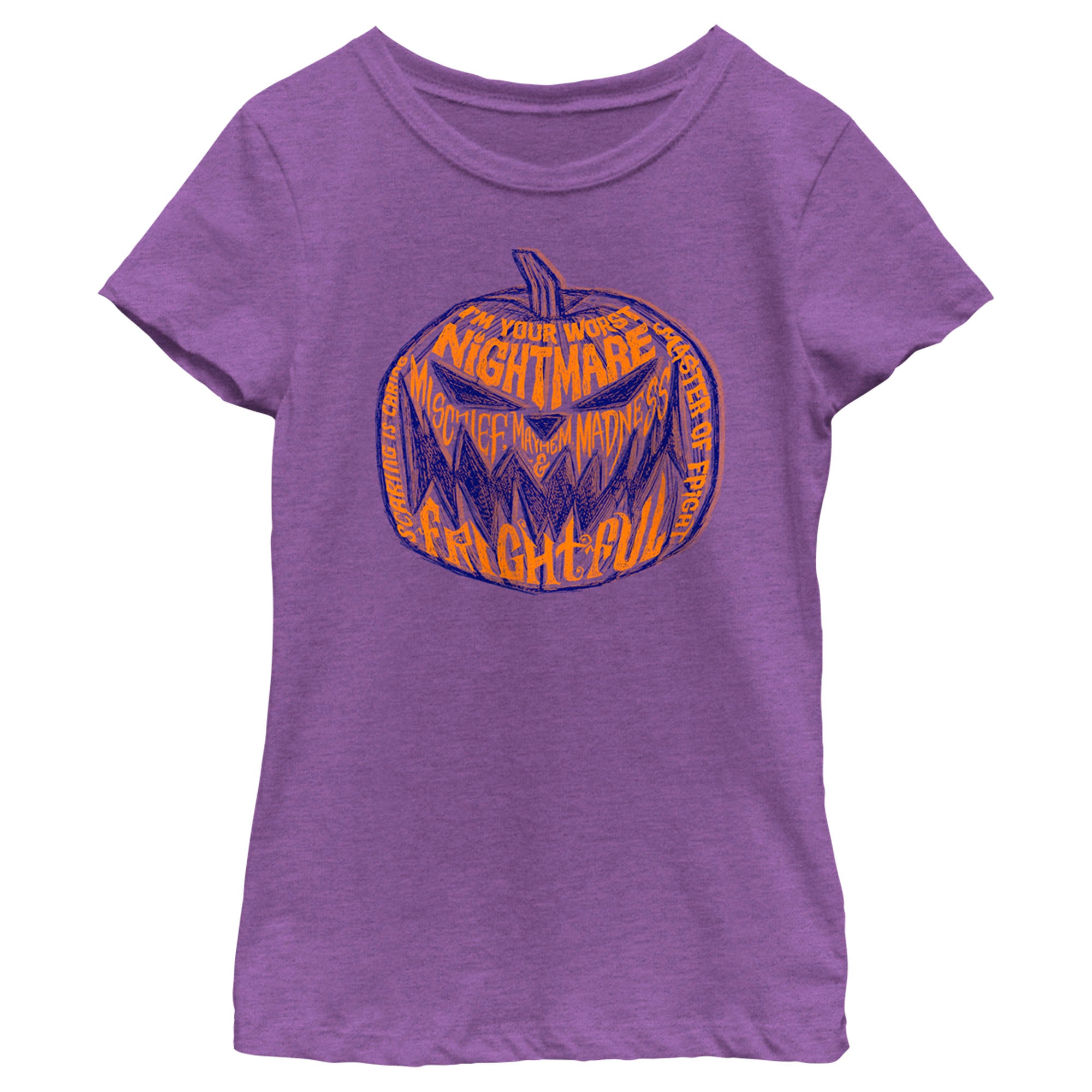 Girl’S The Nightmare Before Christmas Pumpkin King Script T-Shirt