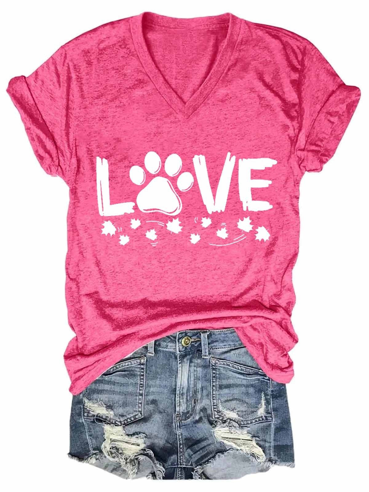 Women’S Animal,Dog,Dog Lover V-Neck Tee