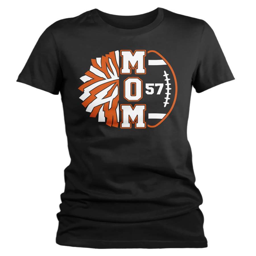 Women’s Personalized Cheer Mom T Shirt Custom Football Shirts Cheer T Shirt Personalized Team Football Shirts