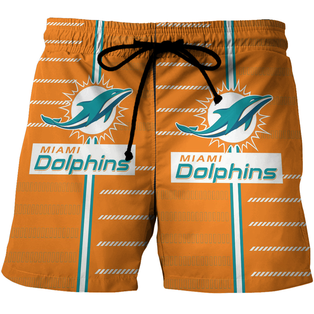 Miami Dolphins Logo 10 3D All Over Print Summer Beach Hawaiian Short