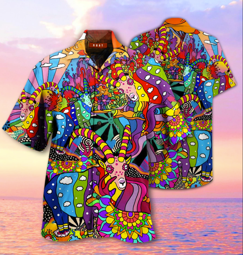 Goats Hippie Hawaii Shirt Unisex Full Size Adult Colorful Ha37660