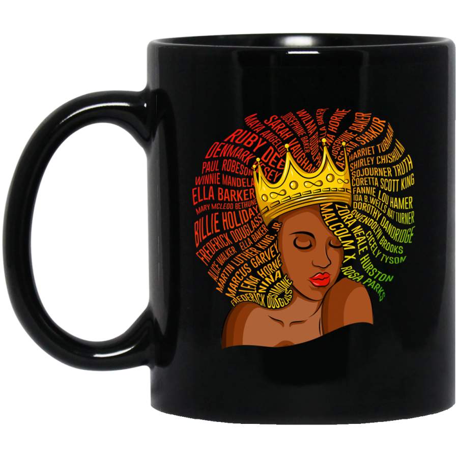 African American Coffee Mug Cute Black Girl Art Wear A Crown 11oz – 15oz Black Mug