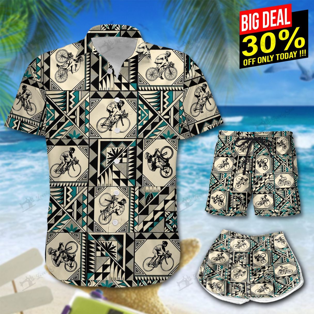 Cycling Hawaiian Shirt Shorts Ha16464