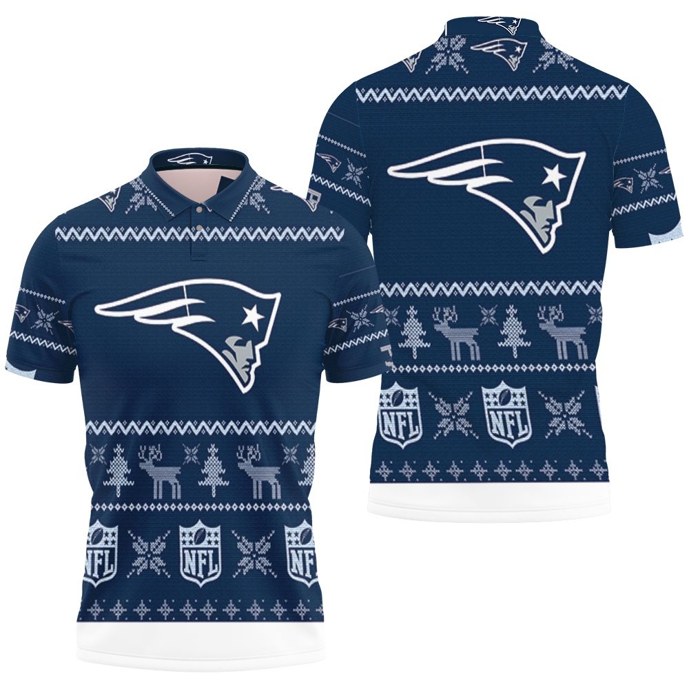 New England Patriots Ugly Sweatshirt Christmas 3D Polo shirt