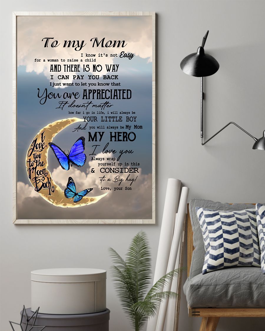 You Are Appreciated Canvas And Poster, Best Mother’s Day Gift Ideas, Mother’s Day Gift From Son To Mom, Warm Home Decor Wall Art Visual Art