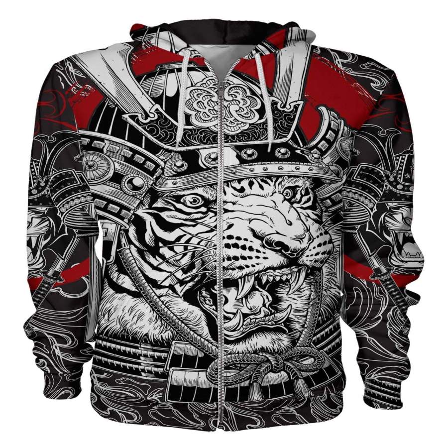 Warrior Tiger Zip Hoodie