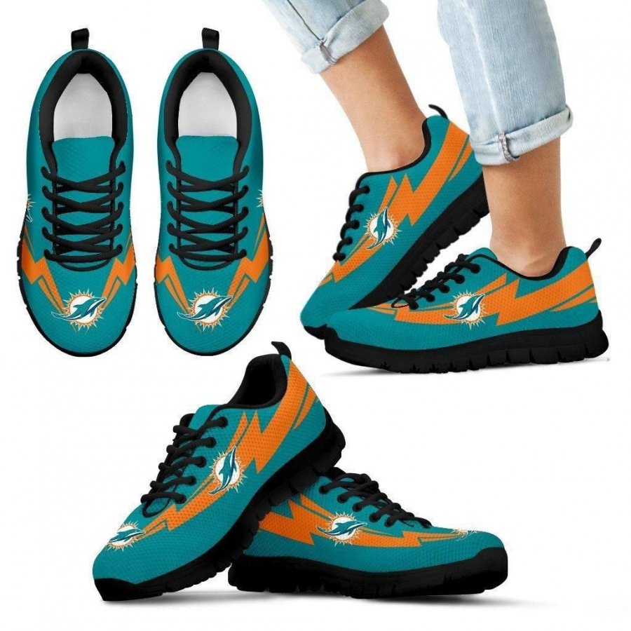 Three Amazing Good Line Charming Logo Miami Dolphins Sneakers #922