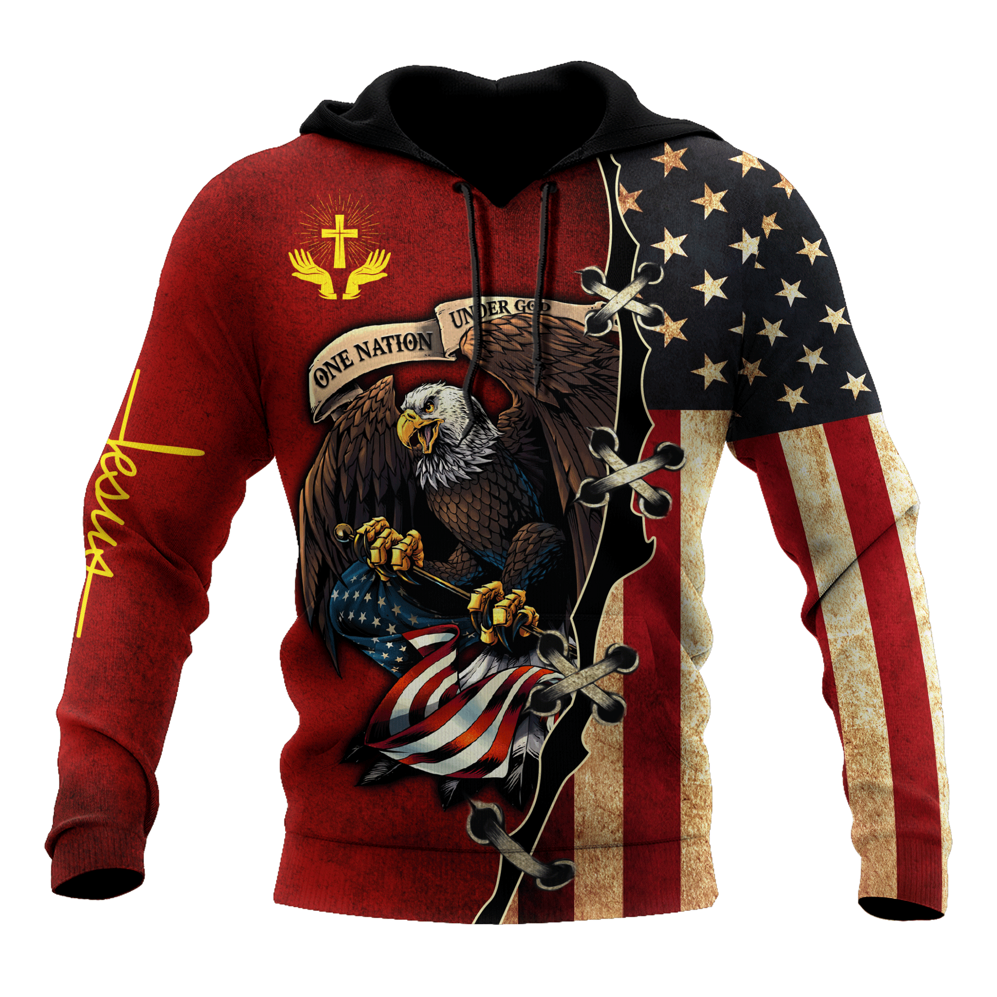 US Veteran-Jesus 3D All Over Printed Unisex Hoodie