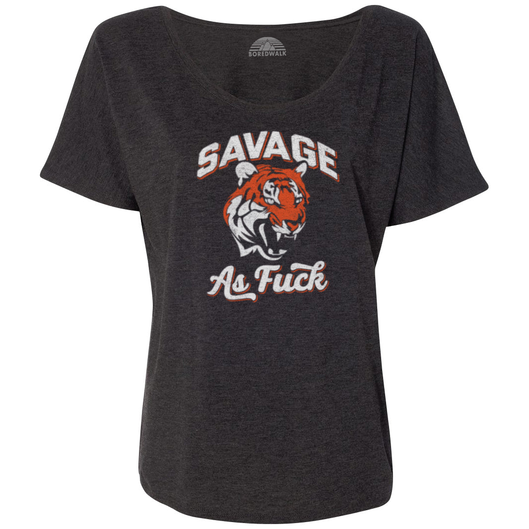 Women’S Savage As Fuck Tiger Scoop Neck T-Shirt