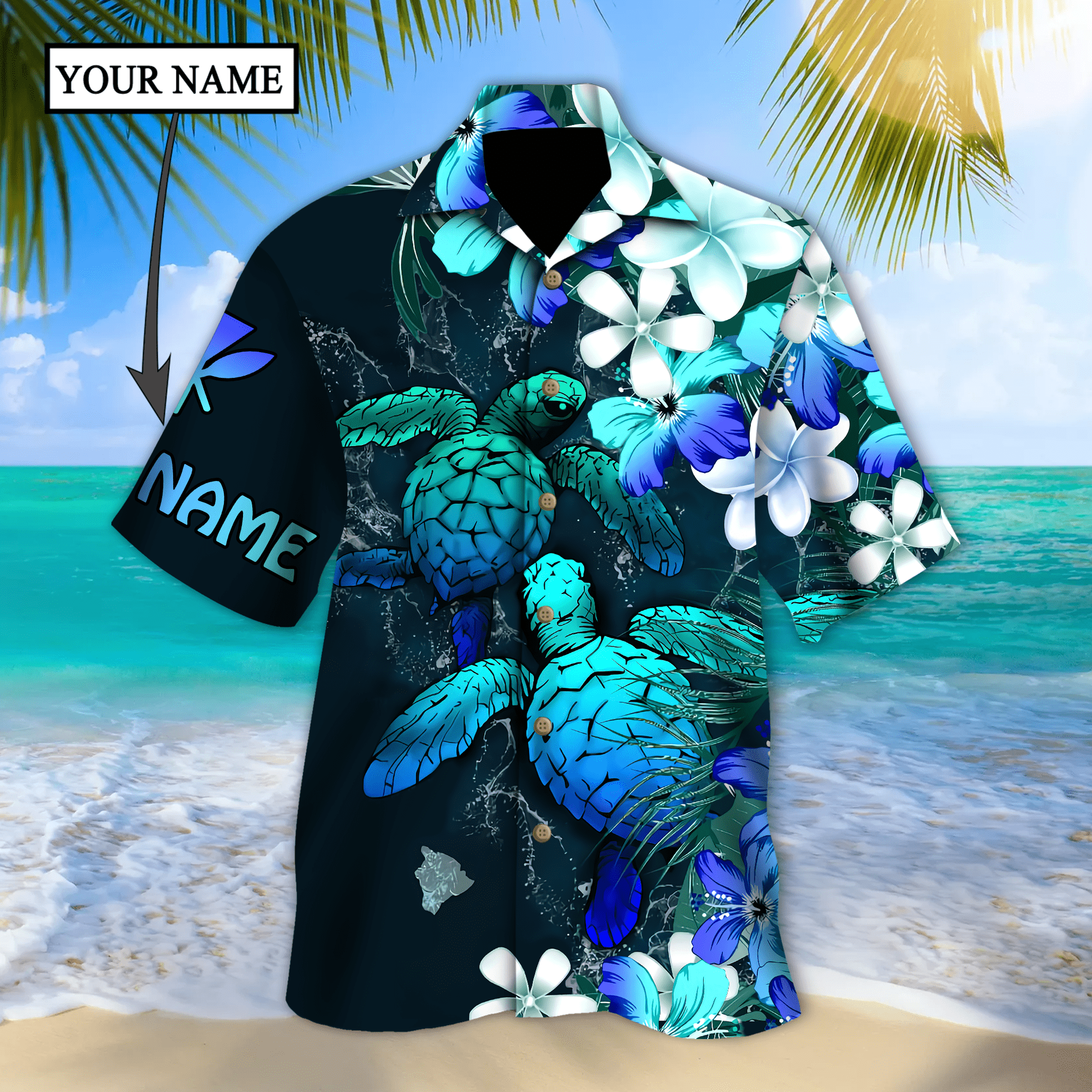 Turtle Couple Blue Hawaiian Shirt Tmarc Tee Kl25072204