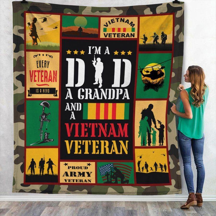 To My Veteran Dad Proud Army Veteran – Best Gift For Father’S Day, Gift For Home Decor, Gift For Family  – Fleece Blanket