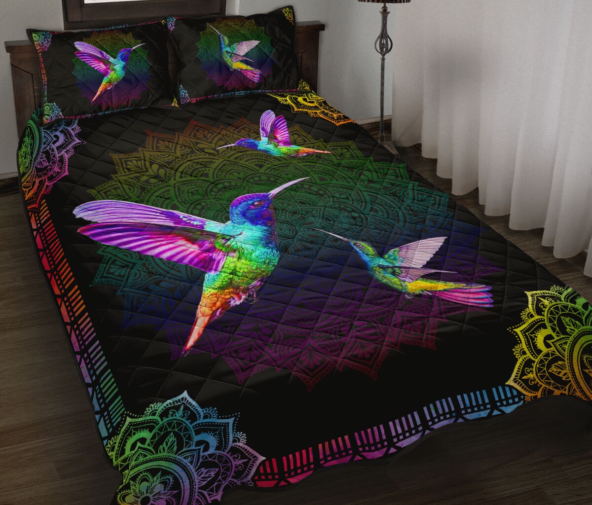 Rainbow Hummingbird Hummingbird Quilt Set 0622