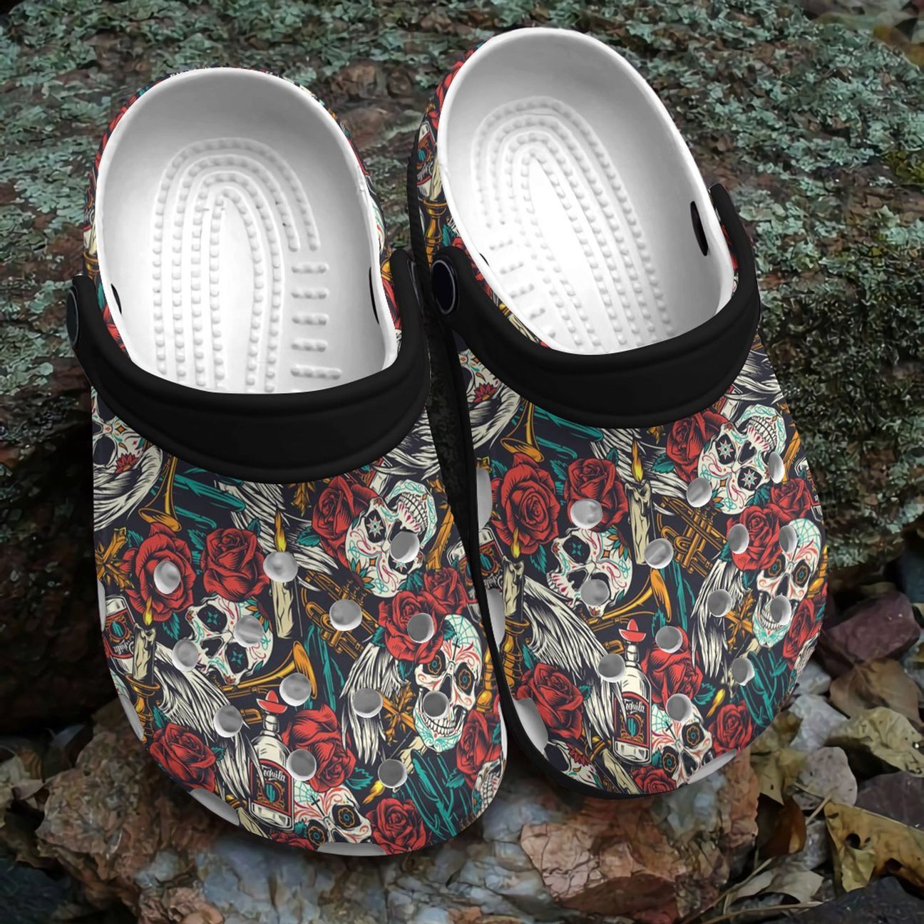 Skull Personalized Clog, Custom Name, Text, Color, Number Fashion Style For Women, Men, Kid, Print 3D Tequila Skull