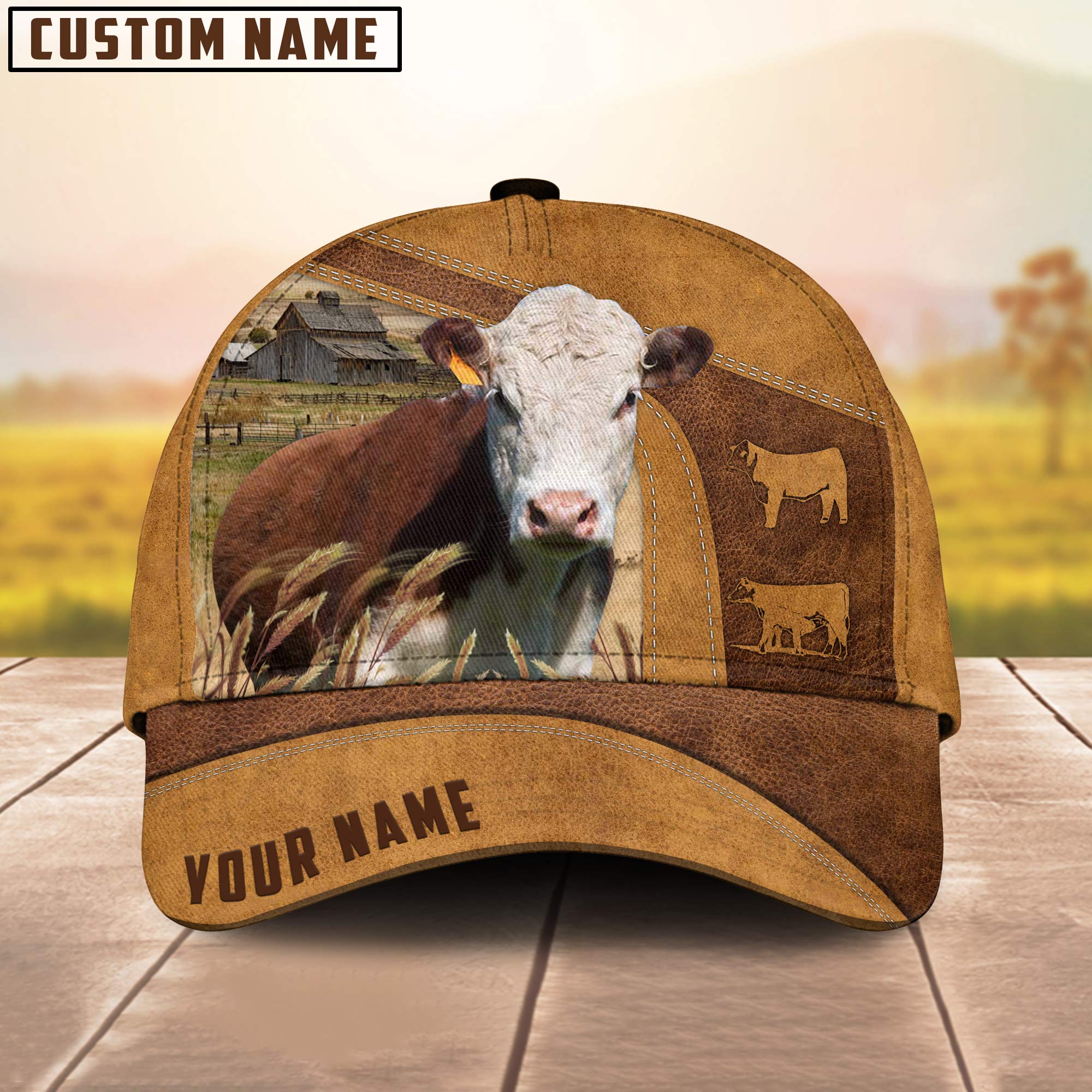 Custom Name Hereford Cattle Cap, Cattle Hat, Farm Baseball Hat, Cap Hat For Farmer Farm Lover