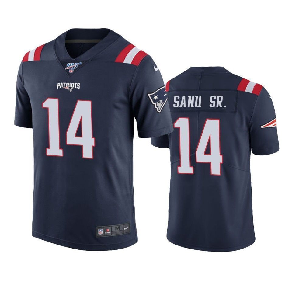 New England Patriots Mohamed Sanu Navy 100Th Season Color Rush Limited 3D Jersey