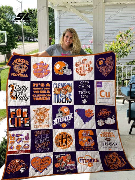 Clemson Tigers Quilt Blanket 1 Nt