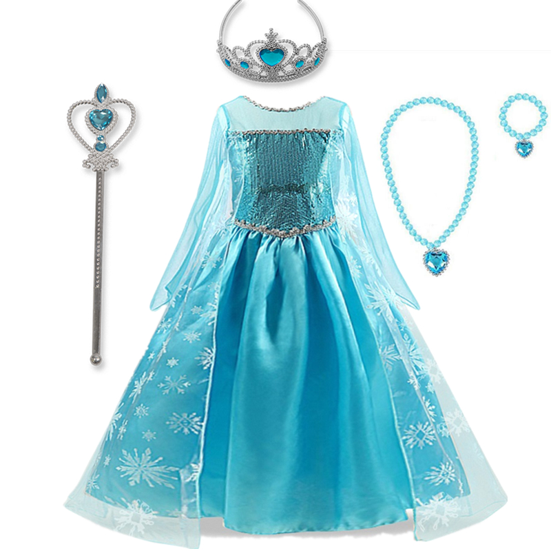 3-10 Years Princess Costume Summer Party Kids Dresses for Girls Chidlren Birthday Role-Play Dress up alx