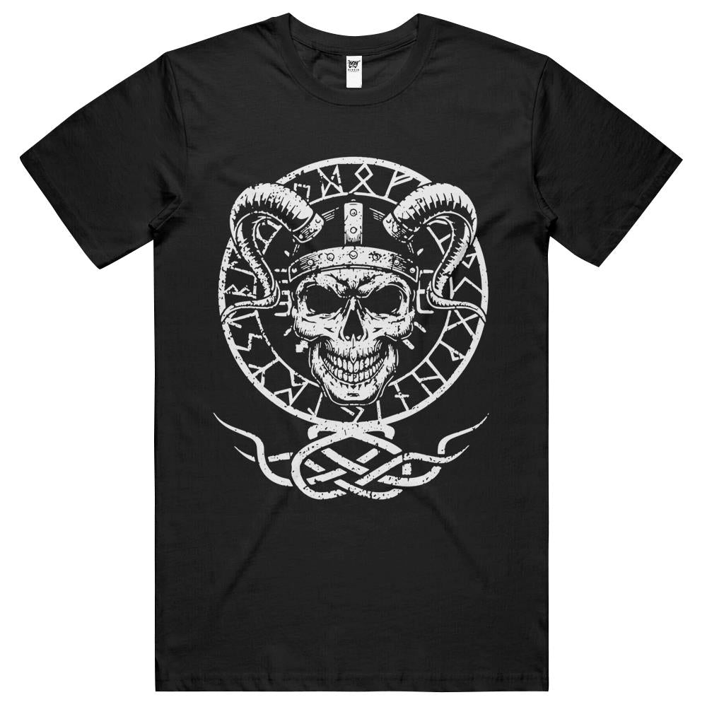 Skull Witchcraft Runes Viking Nordic Warrior Tree Tattoo T Shirts