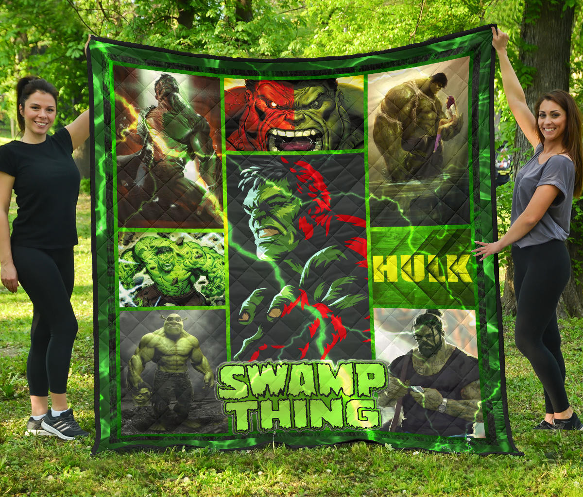 Hulk Swamp Thing Premium Quilt Blanket Movie Home Decor Custom For Fans Nt041402