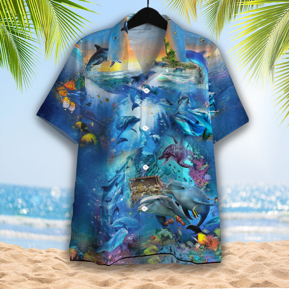 Dolphin In The Ocean Hawaiian Shirt | For Men & Women | Adult | Wt1102 Aloha Shirt