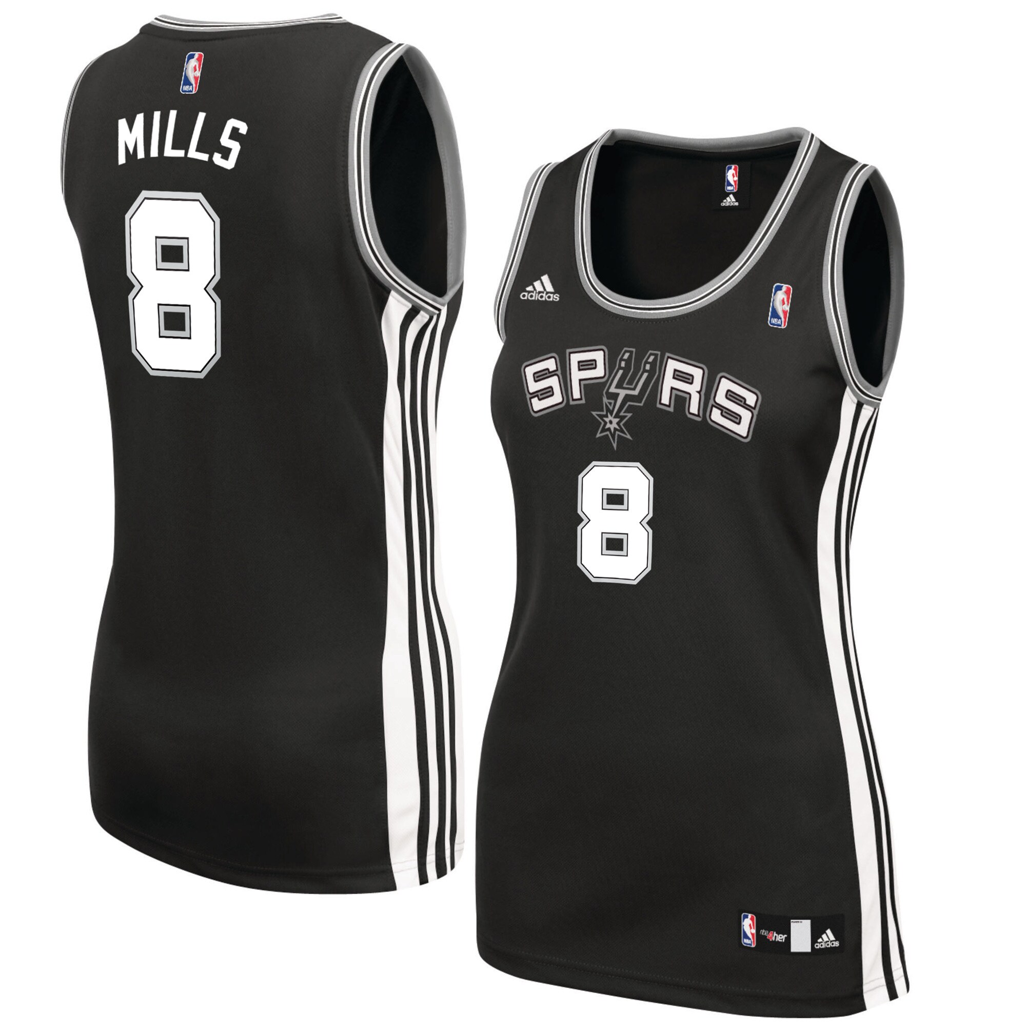 Patty Mills San Antonio Spurs adidas Women's Team Jersey – Black