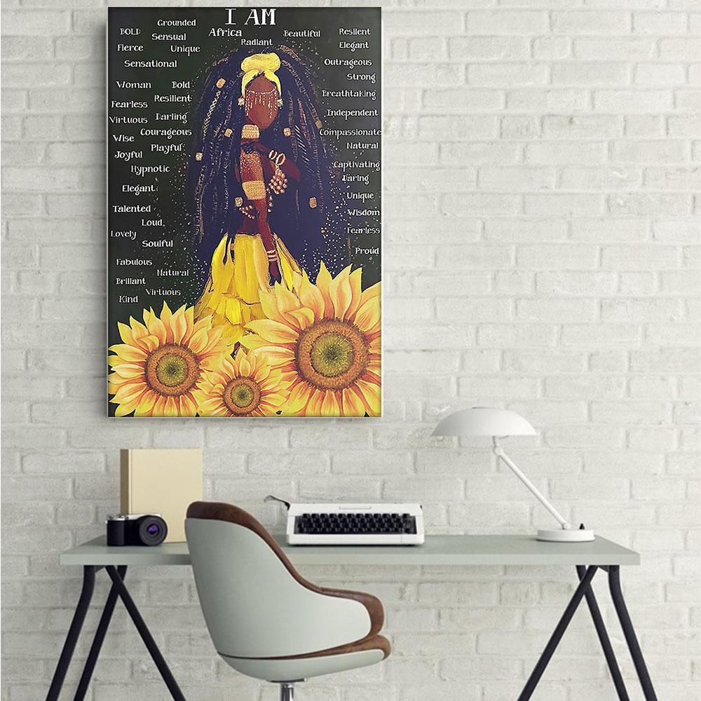 Nice African Custom Canvas Art Vintage African Poster Prints Print Black Woman African Man Appealing Wall Decals