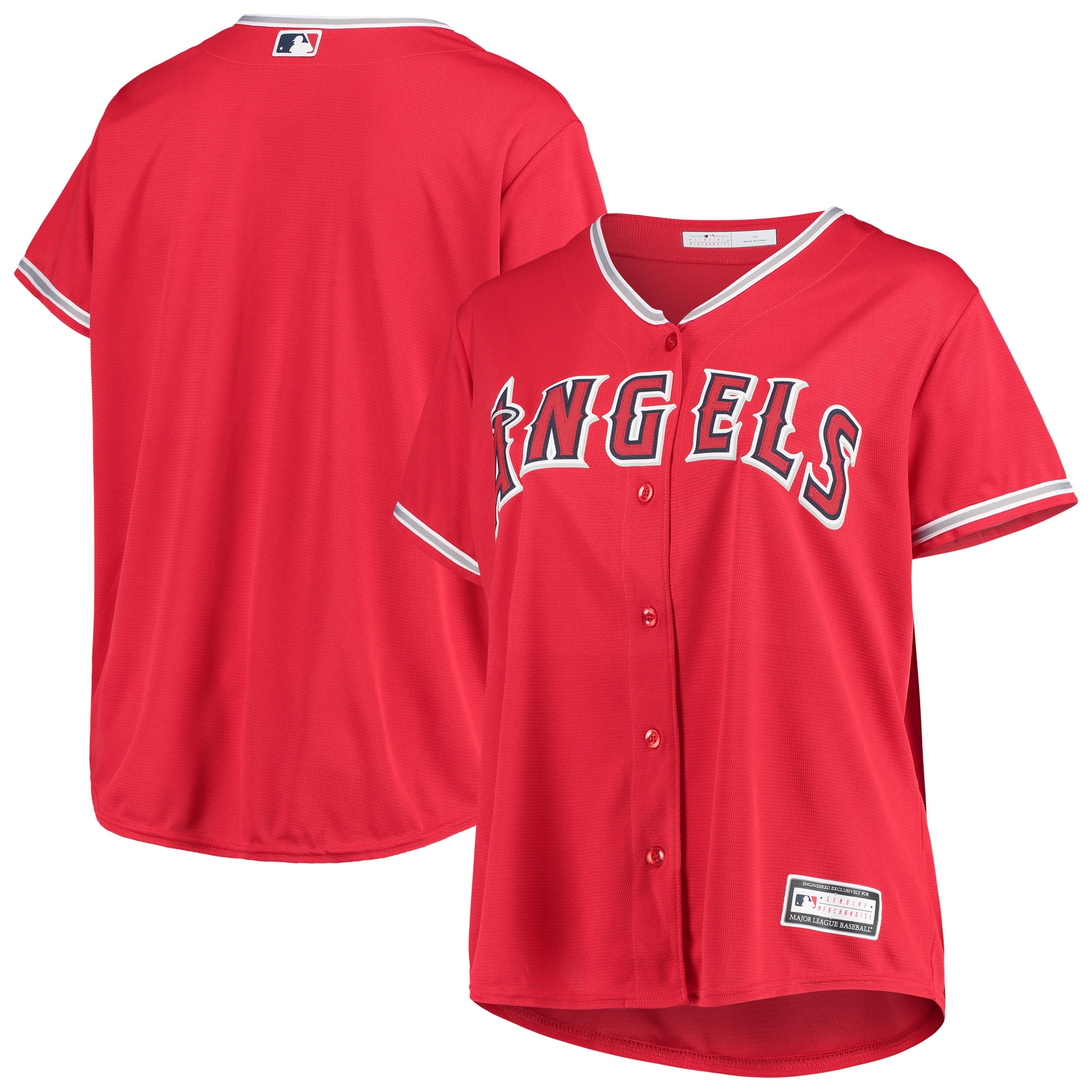 Women’s Los Angeles Angels Red Plus Size Alternate Team Jersey