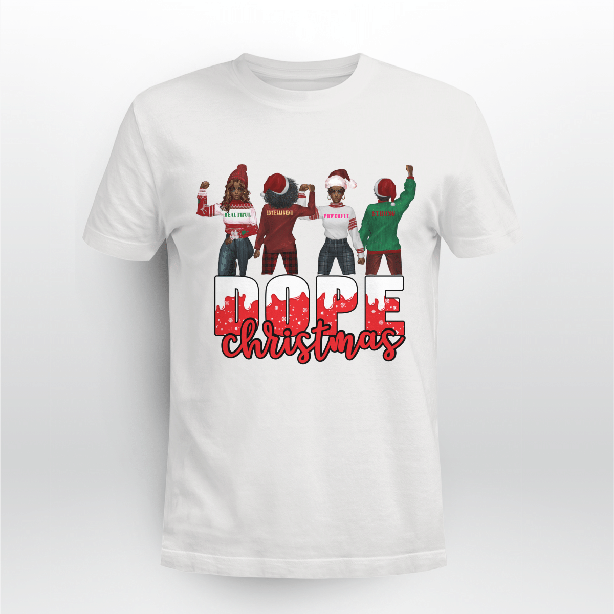 Christmas T-Shirt Black Girl Friends Shirt Dope Christmas Shirts