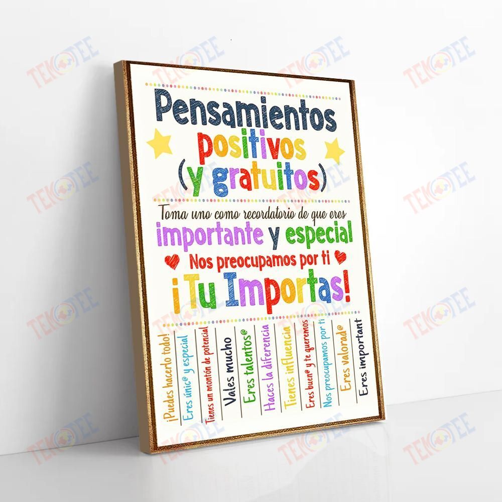 Best Canvas Prints Pensamientos Positivos Positive Thinking Spanish Canvas Glamorous Canvas Home Decoration