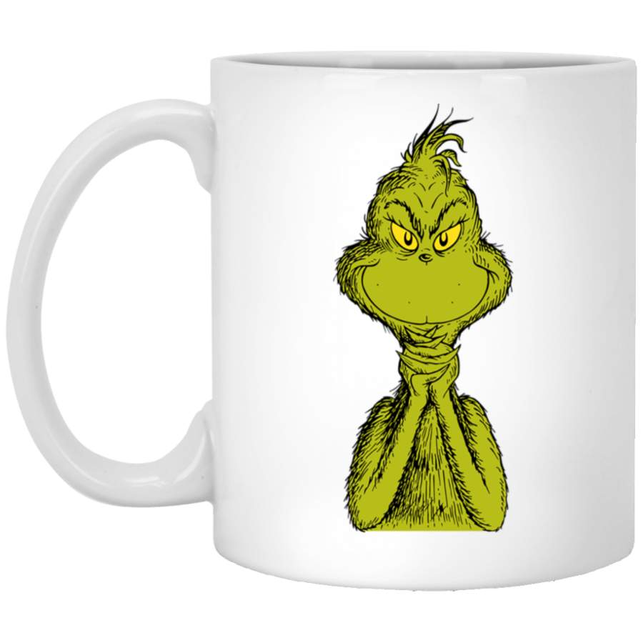 Dr Seuss Classic Sly Grinch Pullover White Mug - ReadingLLC