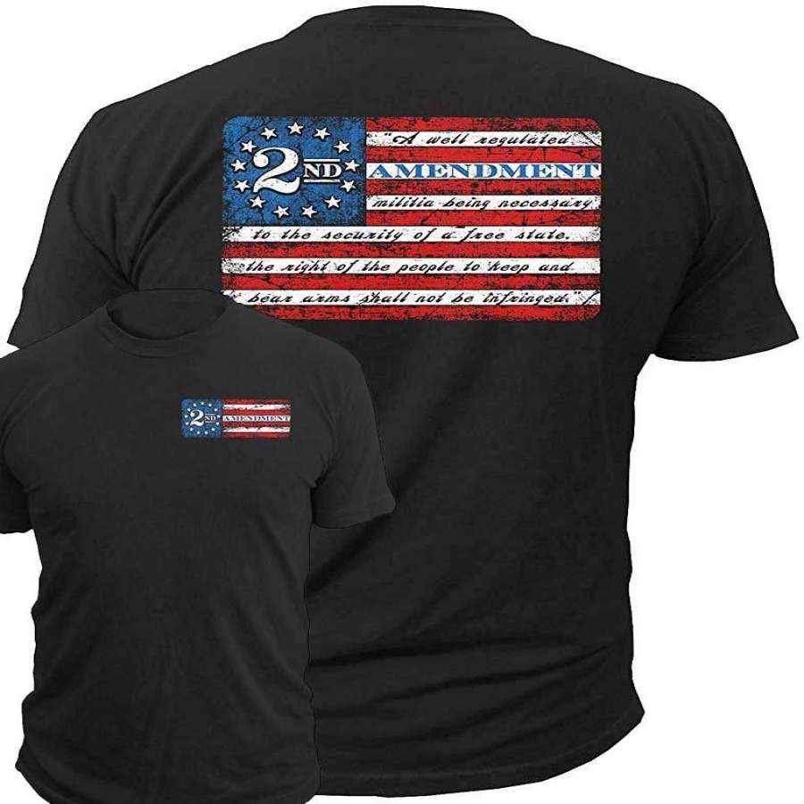 2Nd Amendment Brand Vintage American Flag Mens T-Shirt