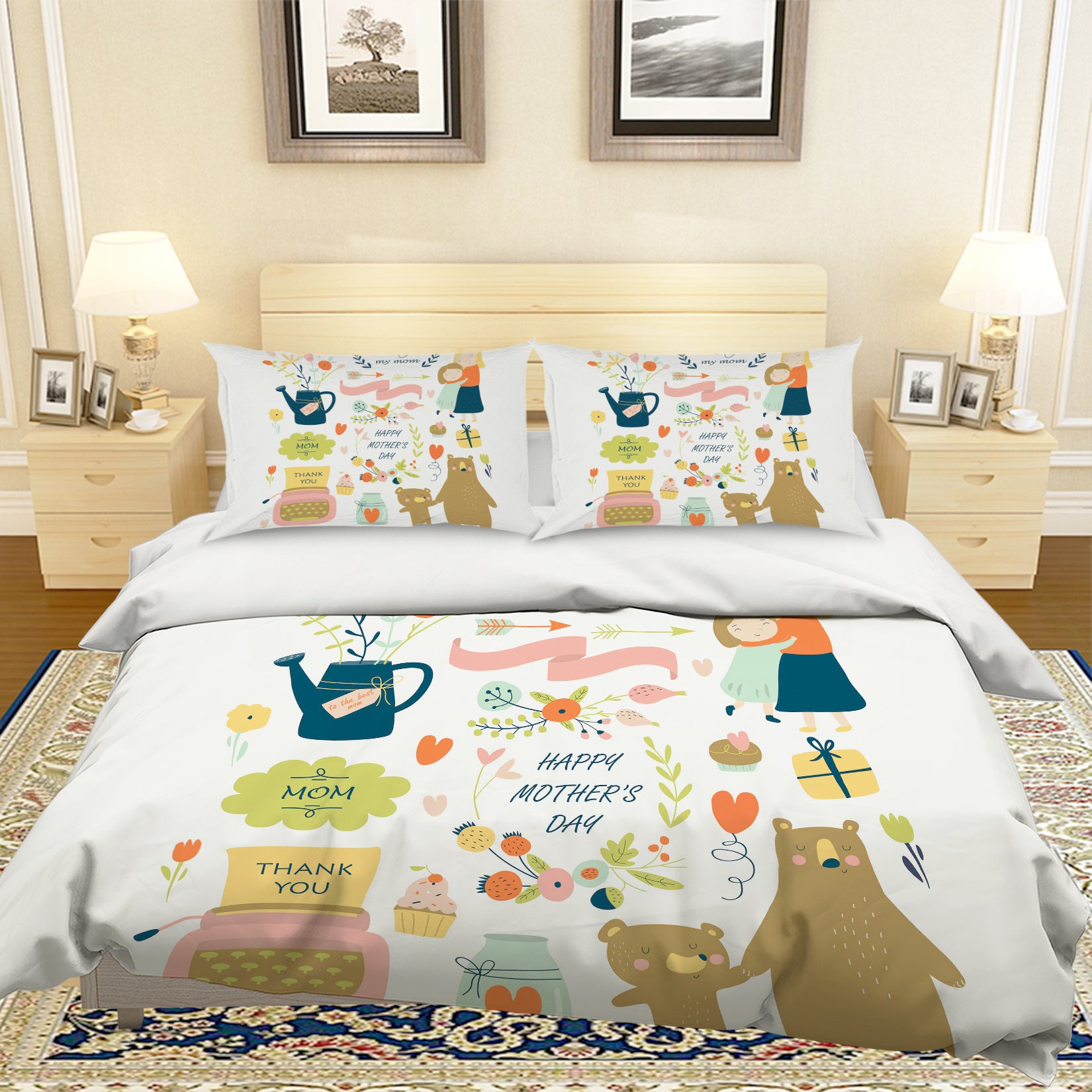 3D Cartoon Animal Flower Quilt Cover Set Bedding Set Pillowcases 61