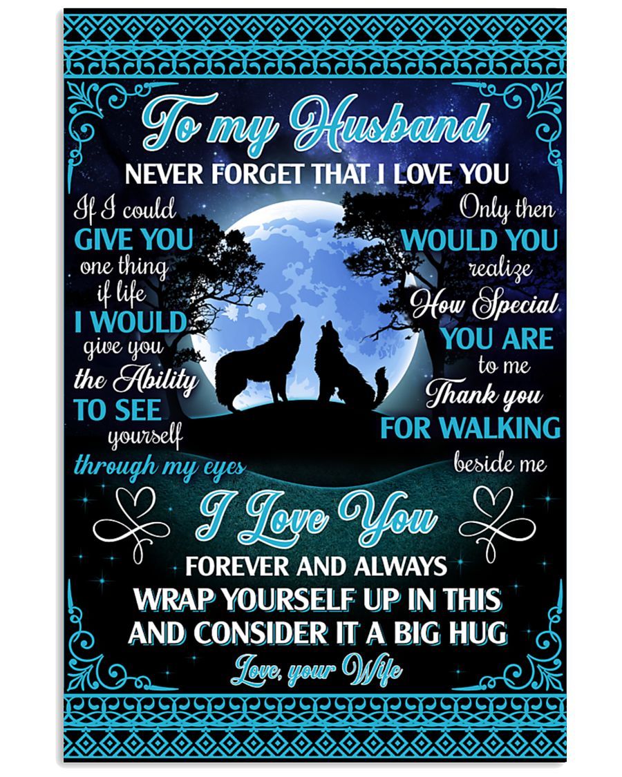 Wolves To My Husband Never Forget I Love U Vertical Canvas And Poster | Gift For Husband | Valentine Gift