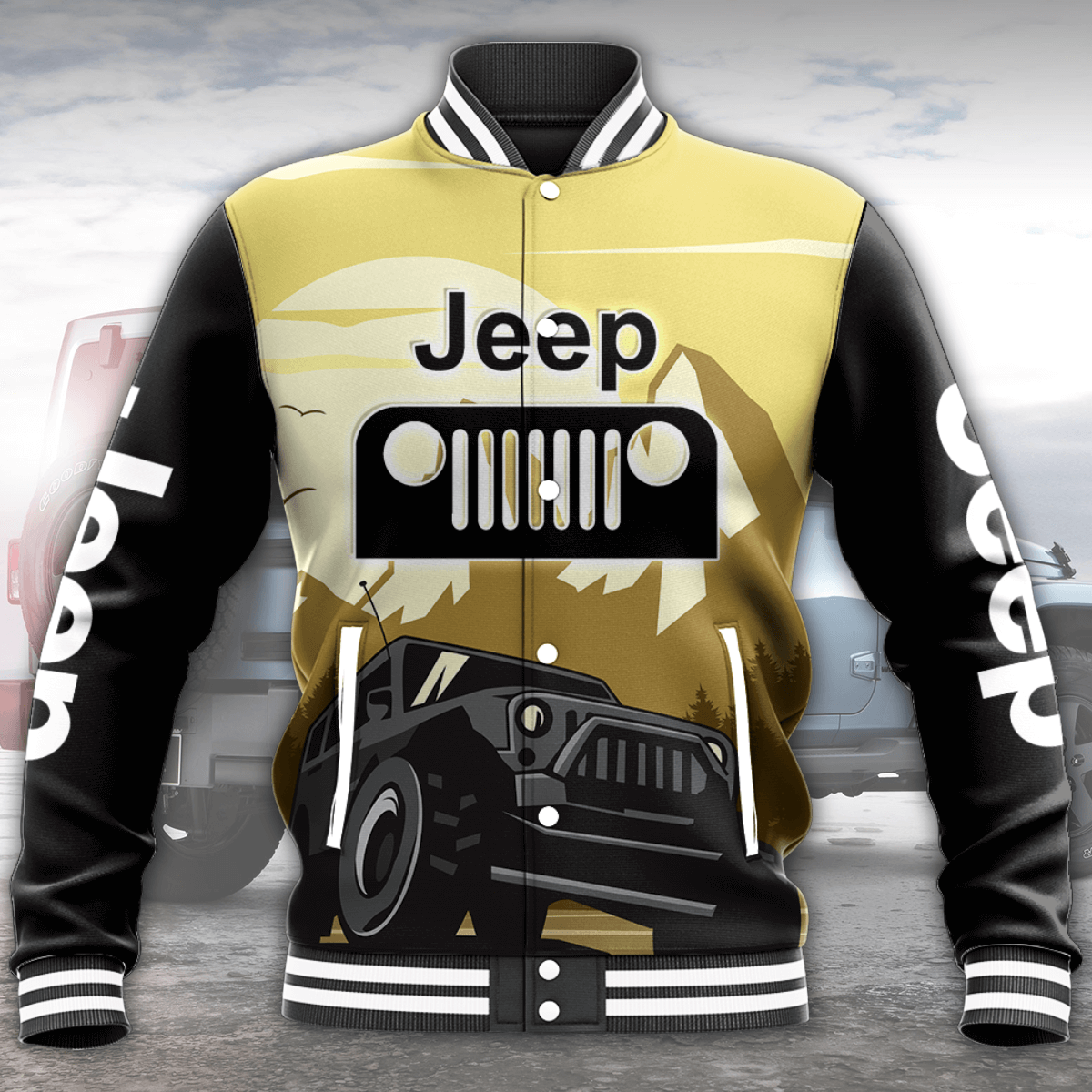 Jeep All Over Print Baseball Jacket