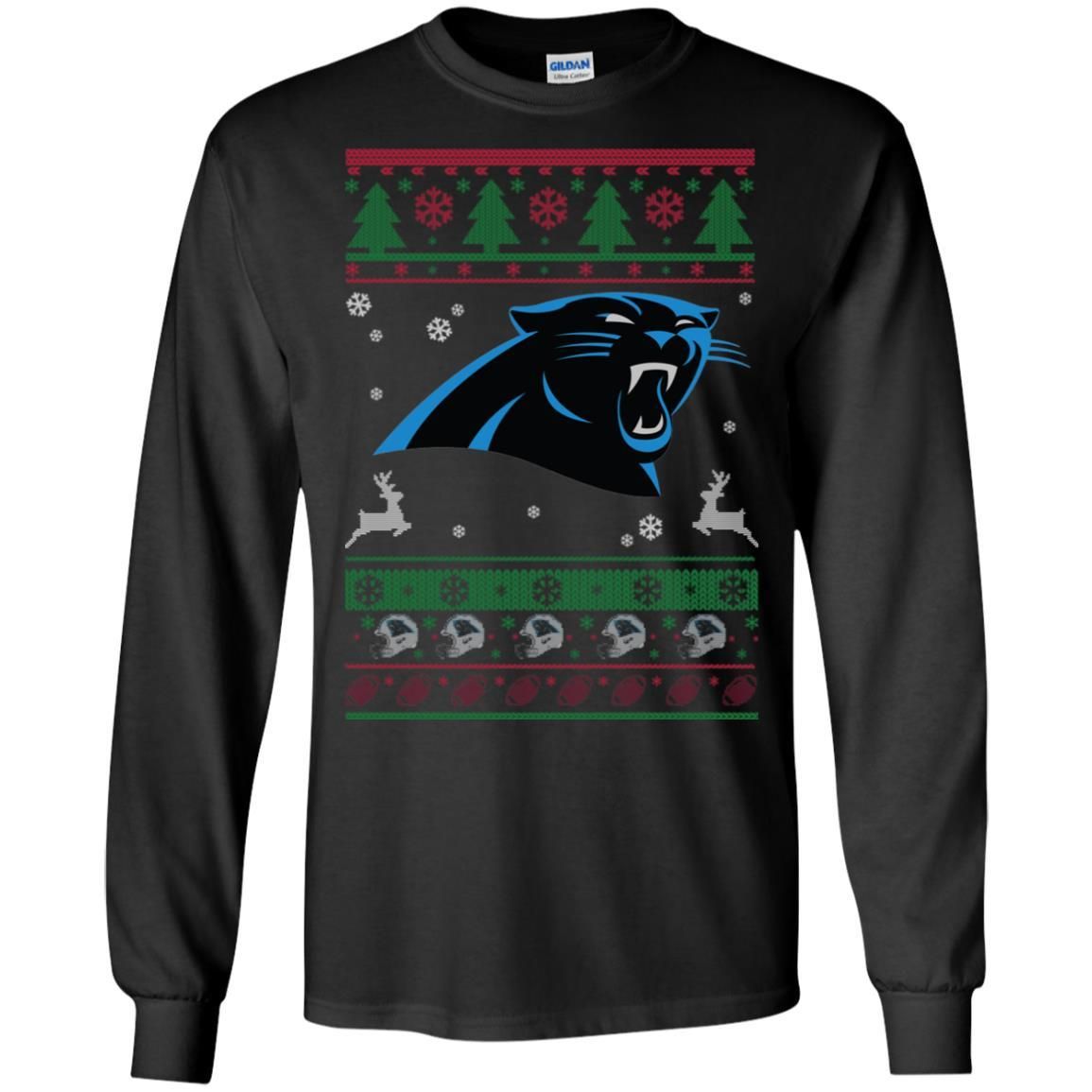 Carolina Panthers Logo Football Teams Ugly Christmas Sweater Men Long SLeeve Shirt