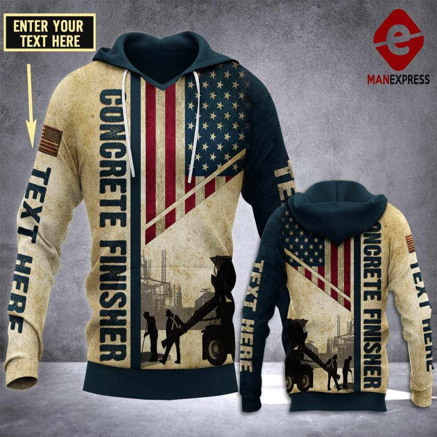 VH CUSTOMIZE CONCRETE FINISHER USA 2712 3D PRINT HOODIE