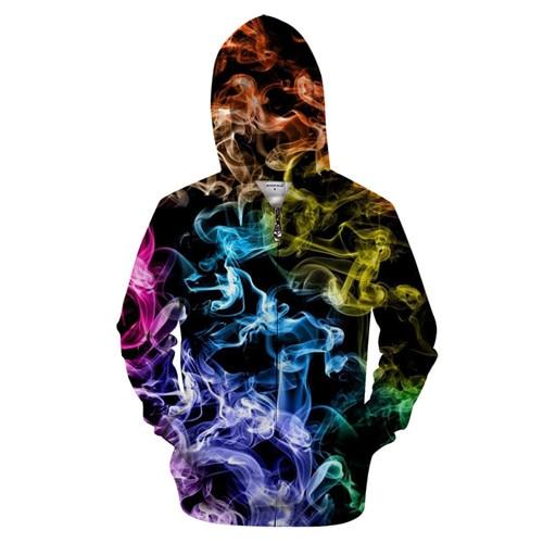 Colorful Smoke Zip-up Hoodie