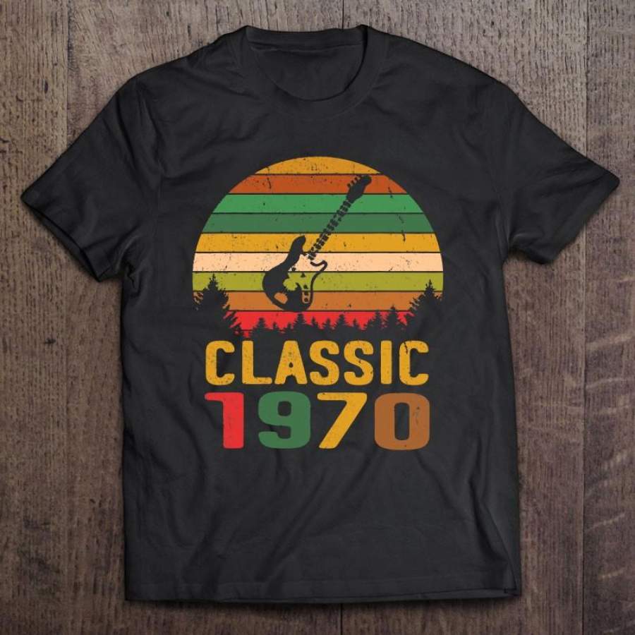 Vintage 1970 Shirt Funny 50Th Birthday Gift For Guitar Lover