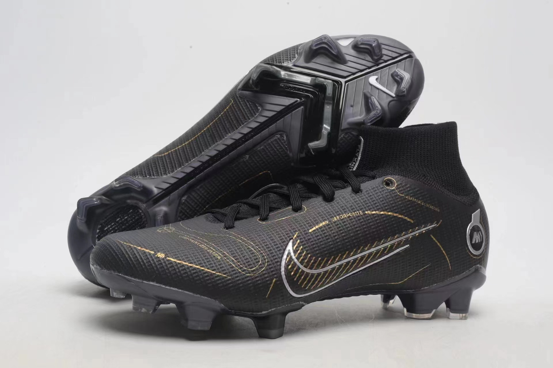 Nike Mercurial Vapor 14 Elite FG BlackMetallic Silver Shoes Sneakers, Men SNK211615562