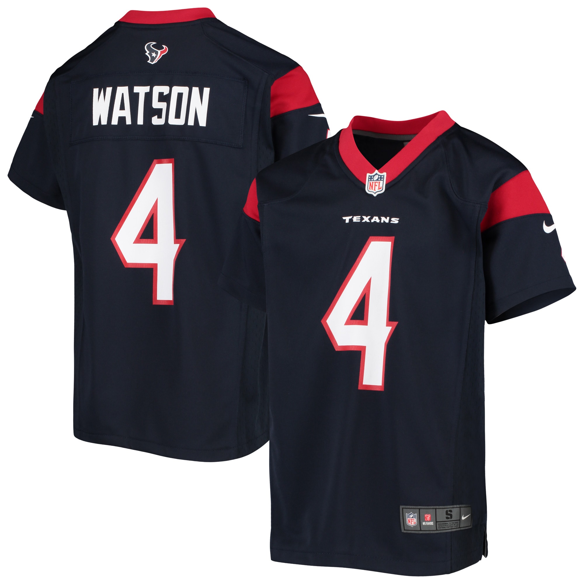 Youth Houston Texans Deshaun Watson Navy Player Game Jersey