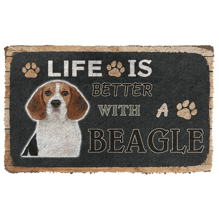 Waybackapparel Life Is Better With A Beagle Custom 3D Doormat