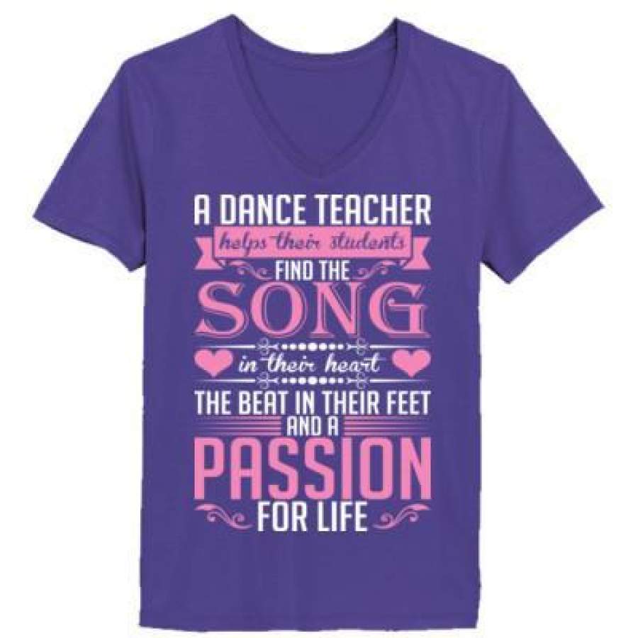 AGR A Dance Teacher Helps Their Students Find The Song – Ladies’ V-Neck T-Shirt