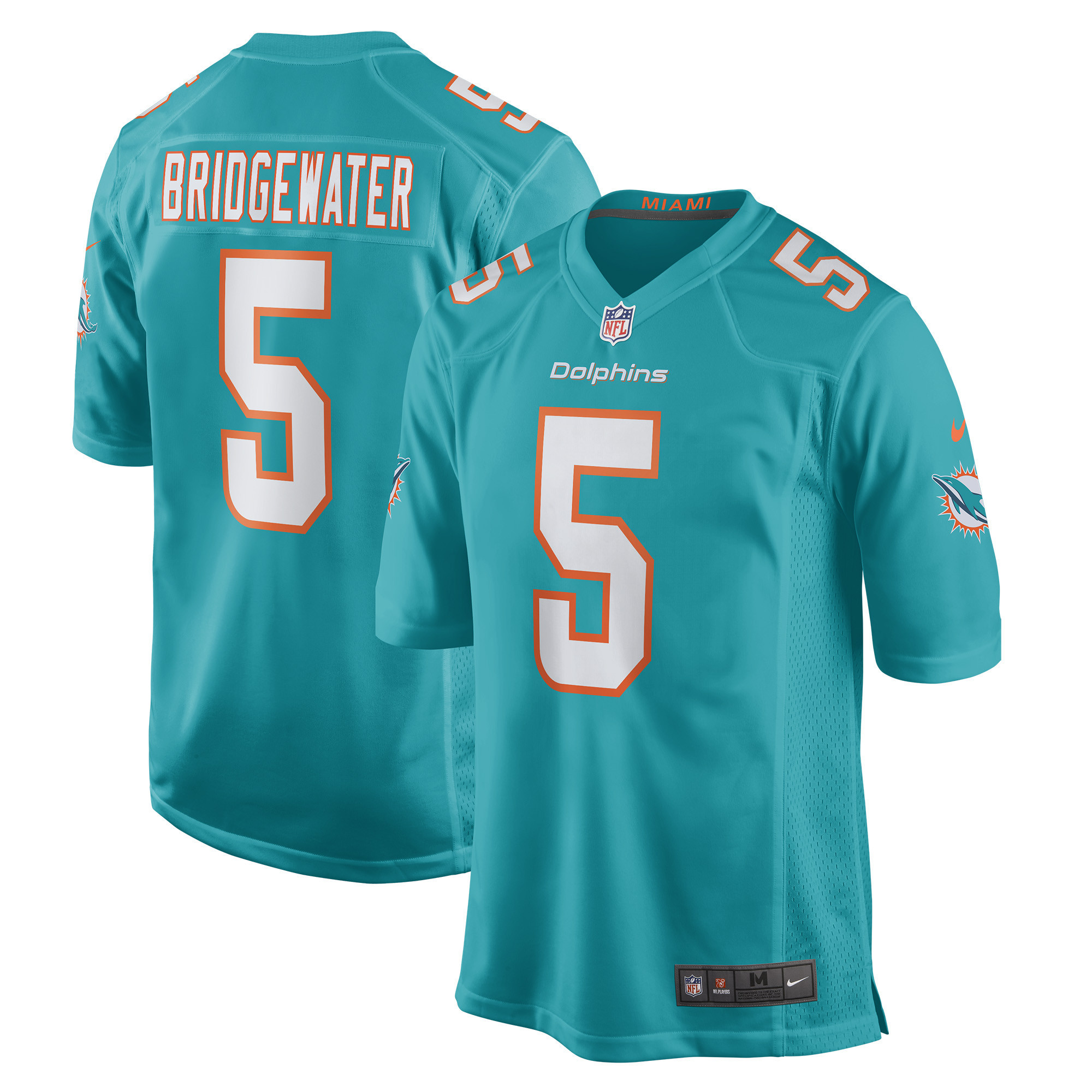 Teddy Bridgewater Miami Dolphins Game Jersey – Aqua NFL